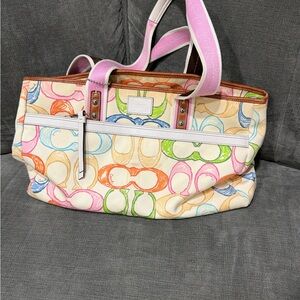 Coach Multicolor Signature Tote Bag